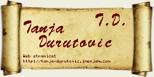 Tanja Durutović vizit kartica